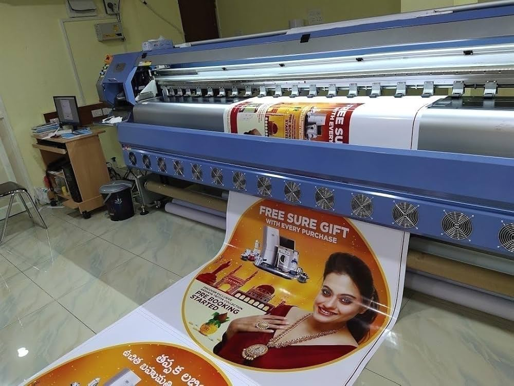 Flex printing machine producing vibrant large format print