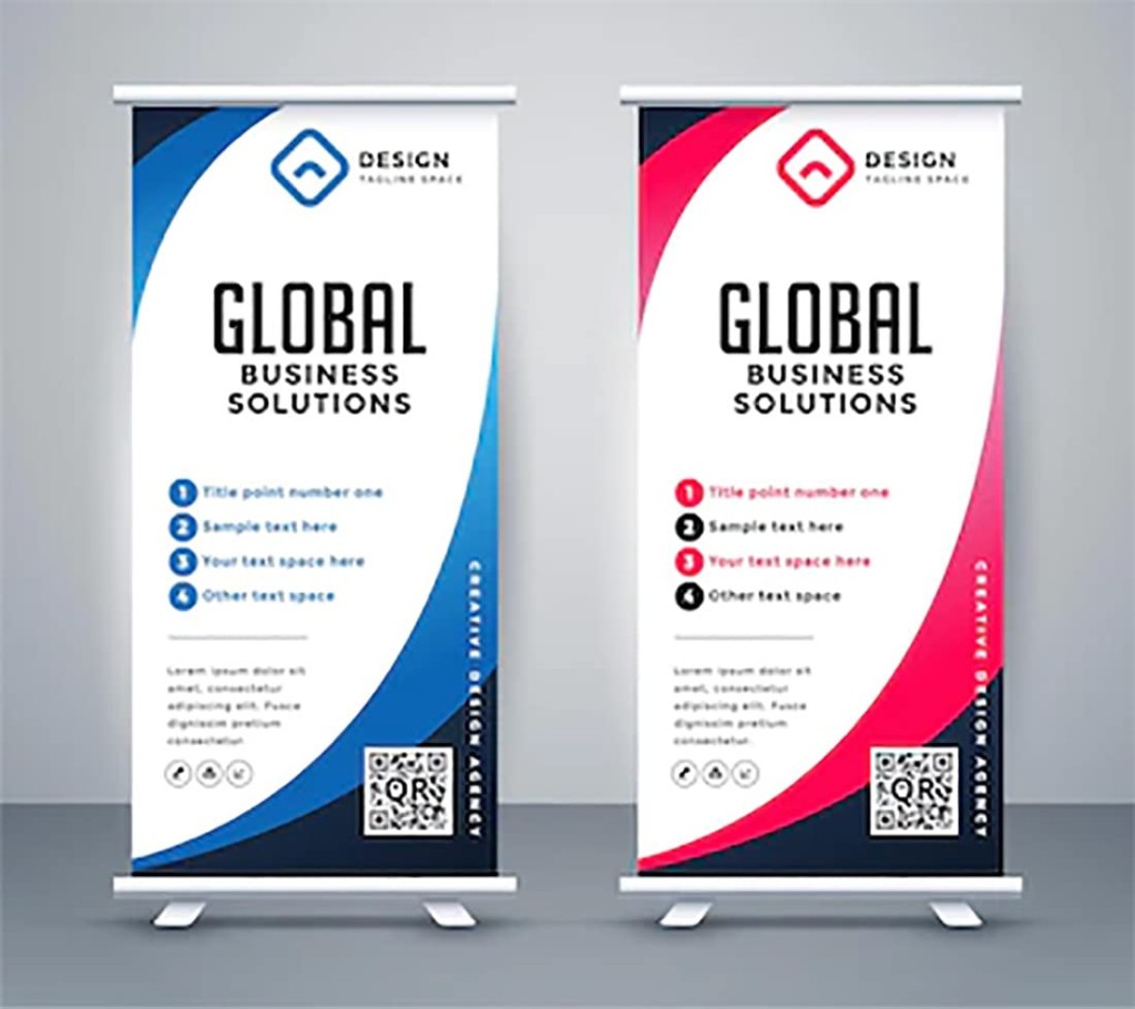 Roll-up standee display banner